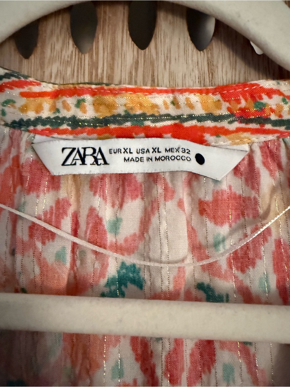 Zara Boho Printed Midi Dress XL Bright Coastal Patchwork - Picture 4 of 6